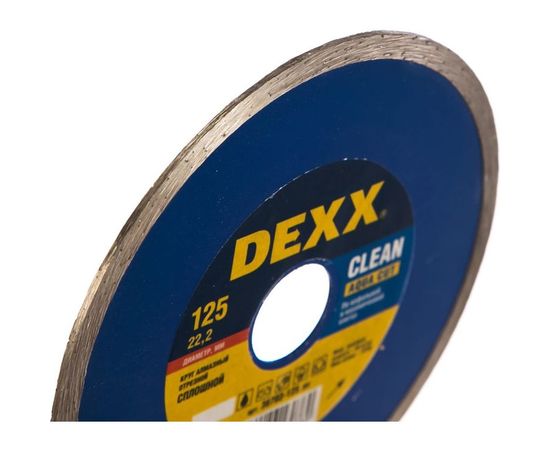 Круг отрезной алмазный сплошной влажная резка (125x5x22.2 мм) для УШМ DEXX 36703-125_z01 – изображение 2