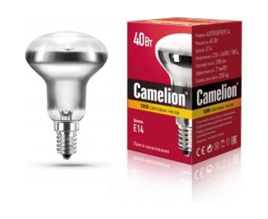Лампа накаливания Camelion MIC 40/R50/FR/E14 зеркальная матовая 12658 – изображение 5