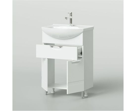 Напольная тумба с раковиной ИТАНА Nrava Aqua Адель 60 600х440х870 с ящиком 11458 – изображение 3