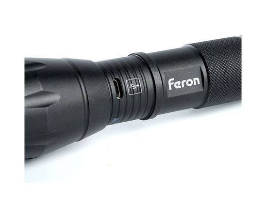 Ручной фонарь FERON с аккумулятором TH2400 USB ZOOM 137x40x40мм, алюминий 41682 – изображение 2