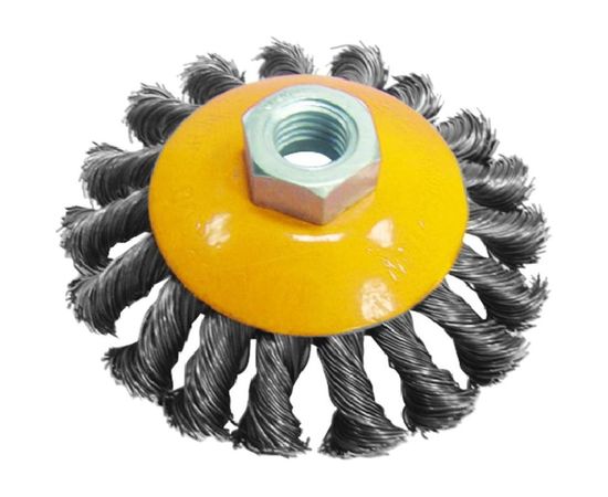 Щетка крацовка дисковая витая (100 мм; М14) для УШМ Biber 70977 тов-076222 