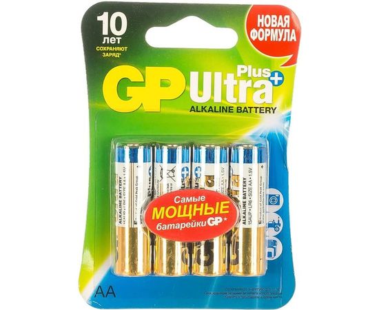 Батарейка пальчиковая Ultra Plus Alkaline LR6 4шт GP 15AUP-2CR4 