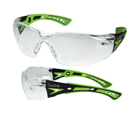 Открытые очки Bolle RUSH+, clear, зеленые дужки PLATINUM RUSHPPSIG 