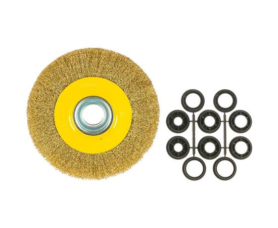 Щетка крацовка дисковая с комплектом переходников (200 мм; 32 мм) Biber 70980 тов-076225 