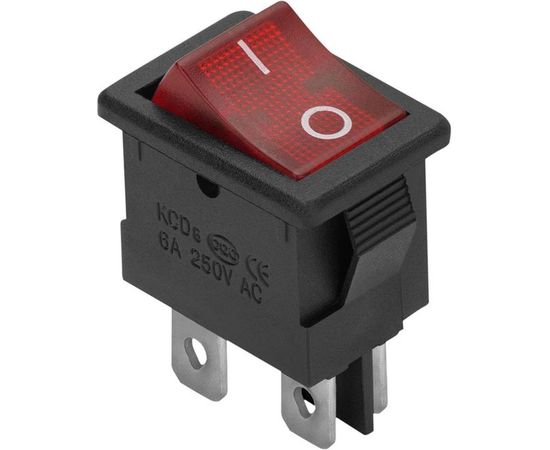 Клавишный выключатель duwi красный с подсветкой 4 контакта, 250В, 6А, тип RWB-207, SC-768, 26846 8 