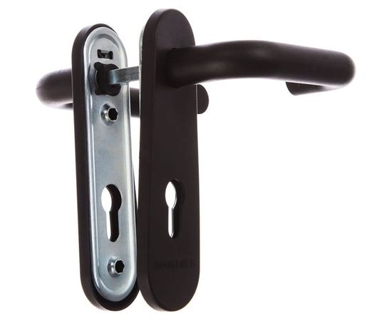 Гарнитур для пожарных дверей DOORLOCK V S38KP/F PZ72 серия Variant, на короткой накладке, черный, подпружиненная, А=47-75мм 79050 