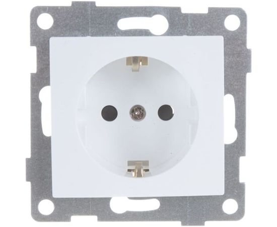 Розетка GUSI ELECTRIC Bravo 1-ой с/з с з/ш, СУ, 16А, 250В, белый С10Р4-001 