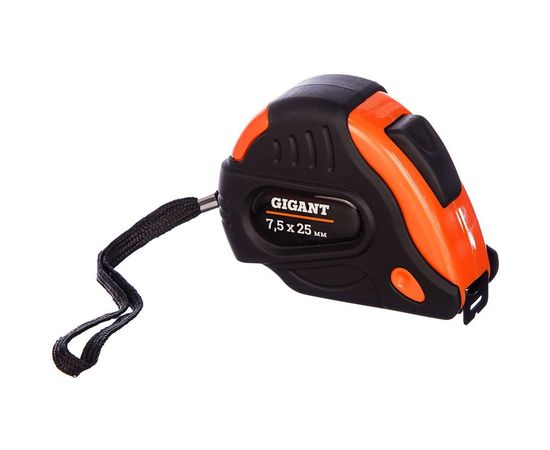 Обрезиненная рулетка с автостопом, 7.5x25мм Gigant GW7525 