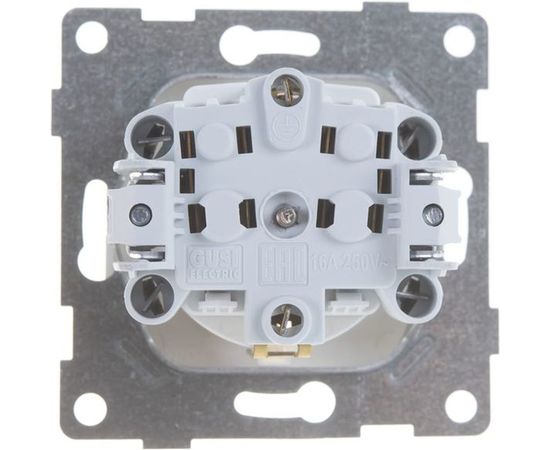 Розетка GUSI ELECTRIC Bravo 1-ой с/з с з/ш, СУ, 16А, 250В, белый С10Р4-001 – изображение 3
