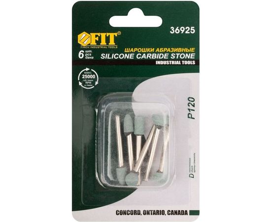 Шарошки силиконово-карбидные (6 шт; P120) FIT IT 36925 – изображение 2