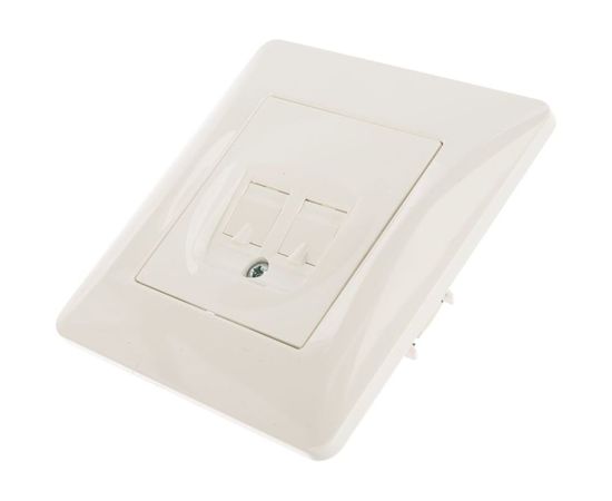 Компьютерная розетка GUSI ELECTRIC Ugra RJ45, двойная, СУ, белый С11К2-001-СБ – изображение 2