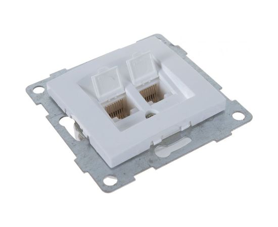 Механизм компьютерной розетки GUSI ELECTRIC Bravo RJ45, двойной, СУ, белый С10К2-001 – изображение 3