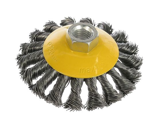 Щетка крацовка дисковая витая (100 мм; М14) для УШМ Biber 70977 тов-076222 – изображение 2