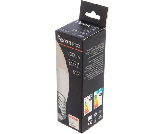 Светодиодная лампа FERON PRO LB-1309 Свеча E27 9W 2700K OSRAM LED 38062 – изображение 2