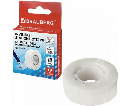 Матовая клейкая лента BRAUBERG 19 мм х 33 м невидимая 227257 – изображение 6