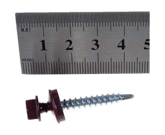 Кровельный саморез BARTEX красный 4.8х38 пакет 15шт 211736 – изображение 2