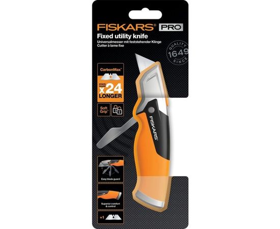 Строительный нож с фиксированным сменным лезвием Fiskars CarbonMax 1027222 – изображение 4