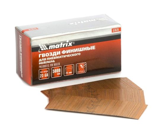 Гвозди финишные 23GA (5000 шт; 25 мм; 0.64х0.64 мм) MATRIX 57679 