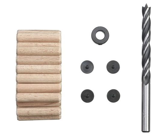 Набор шкантов KWB 25 шт 8х40 мм, сверло по дереву, маркеры, ограничитель 028-086 