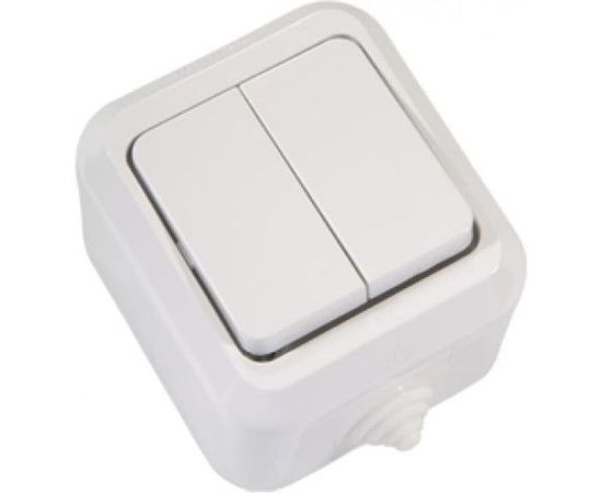 Выключатель с двумя клавишами полугерметичный, белый Makel Nemilyer 18301 