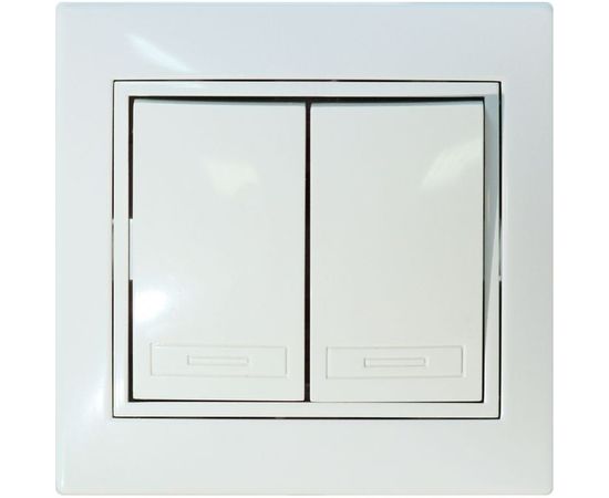 Двухклавишный выключатель Jilion белый 9533136 