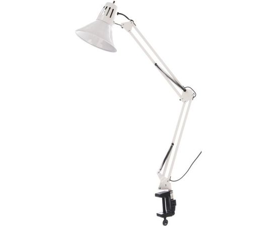 Настольный светильник под лампу IN HOME СНС-13Б на струбцине, 60Вт, E27, БЕЛЫЙ, коробка 4690612012728 