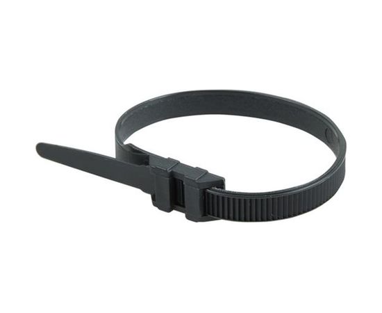 Усиленный хомут с двойным горизонтальным замком REXANT nylon 12 260x9 мм 100 шт черный 07-0269 