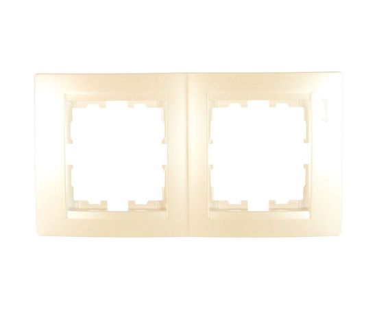 Двухместная вертикальная рамка LEZARD KARINA б/ вст жемчужно-белый перламутр 707-3000-152 
