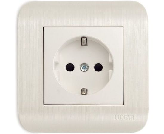 Розетка LUXAR Deco с/у с з/к белая с рифленой рамкой, 250В 16А 4606400620297 
