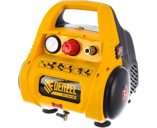 Воздушный безмасляный компрессор DENZEL РС 1 6-180, 1,1 кВт, 180 л мин, 6 л 58057 – изображение 6