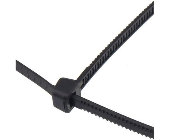 Нейлоновая хомут-стяжка с тройным замком REXANT 250x3,6 мм, черная, упаковка 100 шт. 67-0251 – изображение 3