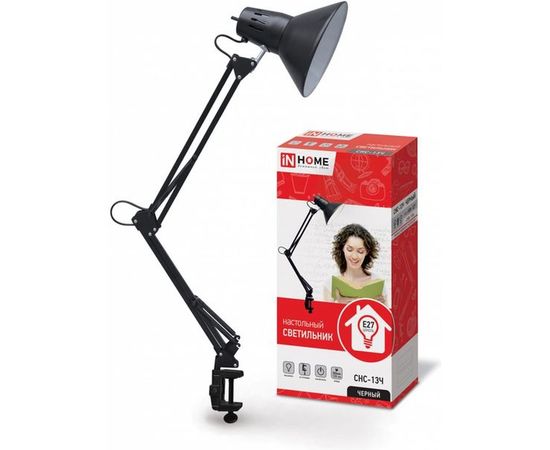 Настольный светильник IN HOME под лампу СНС-13Ч на струбцине 60Вт E27 ЧЕРНЫЙ коробка 4690612012735 – изображение 2