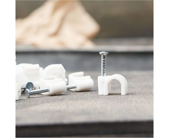 Круглый крепеж кабеля REXANT 6 мм, белый 50шт 07-4006 – изображение 5