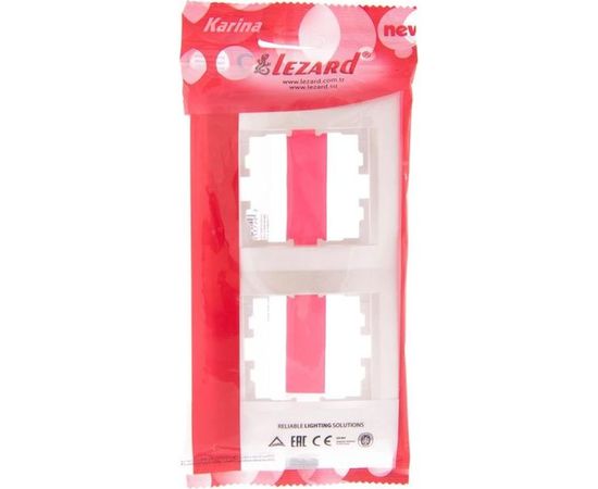 Двухместная вертикальная рамка LEZARD KARINA б/ вст жемчужно-белый перламутр 707-3000-152 – изображение 2