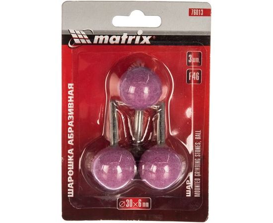 Шарошка абразивная (3 шт; 30x6 мм; F46; шар) MATRIX 76013 – изображение 3