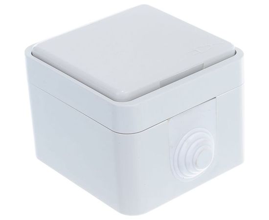 Одинарная розетка IN HOME с заземлением, с крышкой AQUA белая полугерметичная 3112 4690612000459 – изображение 4