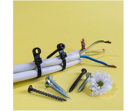 Хомут под винт REXANT nylon 4.3x200 мм 100 шт черный 07-0205 – изображение 3