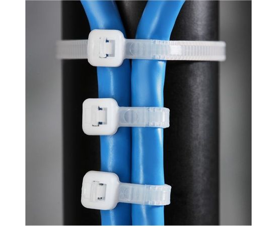 Нейлоновая хомут-стяжка с тройным замком REXANT 300x3,6 мм, белая, упаковка 100 шт. 67-0300 – изображение 3