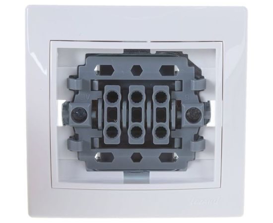 Тройной выключатель LEZARD MIRA белый с белой вставкой 701-0202-109 – изображение 4