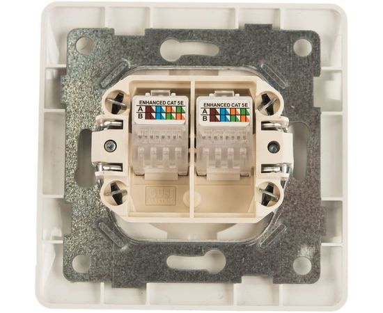 Компьютерная розетка GUSI ELECTRIC Ugra RJ45, двойная, СУ, белый С11К2-001-СБ – изображение 3