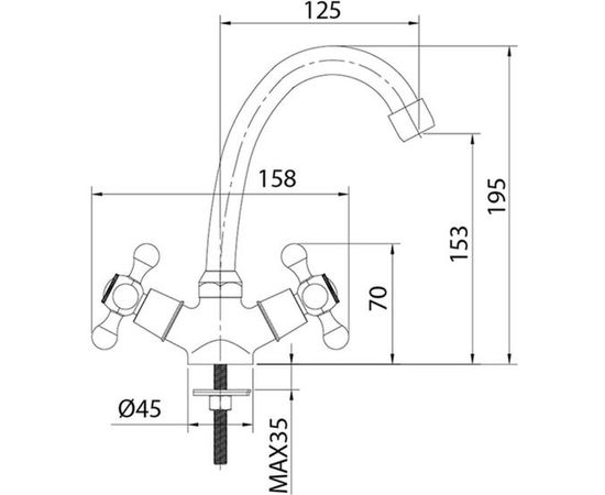 Смеситель для умывальника Milardo Duplex DUPSB00M01 – изображение 2
