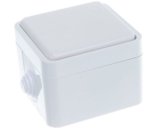Одинарная розетка IN HOME с заземлением, с крышкой AQUA белая полугерметичная 3112 4690612000459 – изображение 5