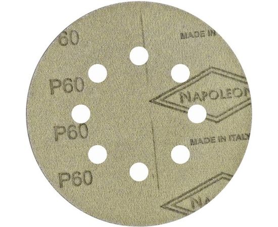 Круг шлифовальный на липучке PAPER GOLD (5 шт; 125 мм; 8 отверстий; P60) NAPOLEON npg5-125-8-060 – изображение 3