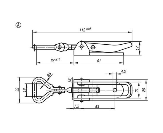 Накидная защелка со скобой KIPP K0050.1421121.9135211 – изображение 2