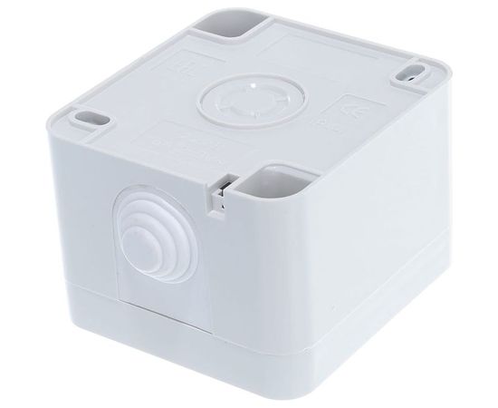 Одинарная розетка IN HOME с заземлением, с крышкой AQUA белая полугерметичная 3112 4690612000459 – изображение 2