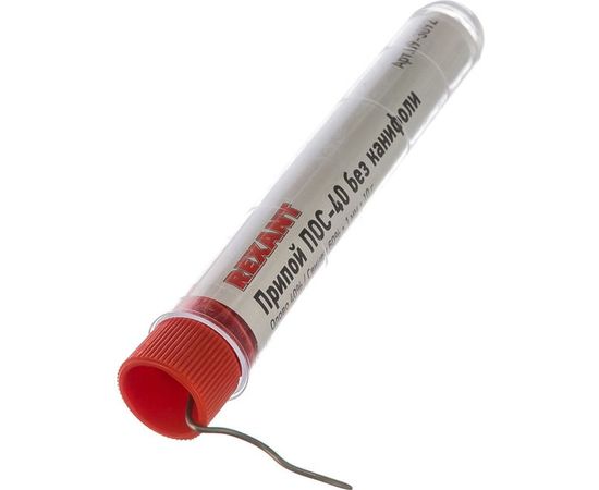 Припой без канифоли ПОС-40 (10 г; 1.0 мм) колба REXANT 09-3092 – изображение 4