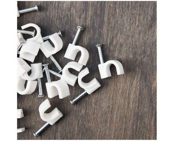 Круглый крепеж кабеля REXANT 6 мм, белый 50шт 07-4006 – изображение 2