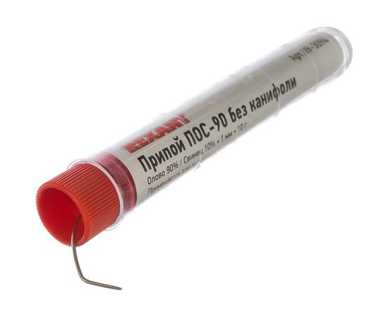 Припой без канифоли ПОС-90 (10 г; 1.0 мм) колба REXANT 09-3094 – изображение 2