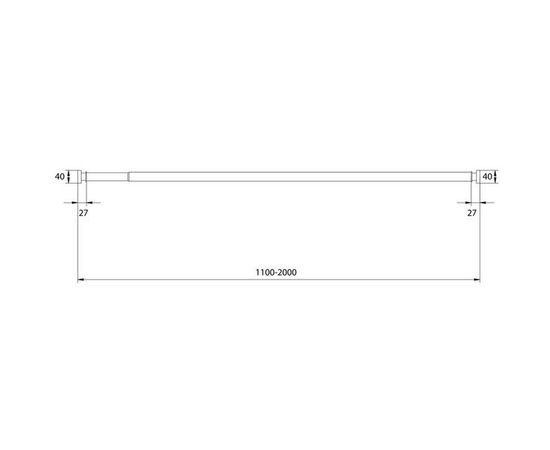 Карниз для ванной комнаты IDDIS 110-200 см, глянцевый хром 030A200I14 – изображение 5