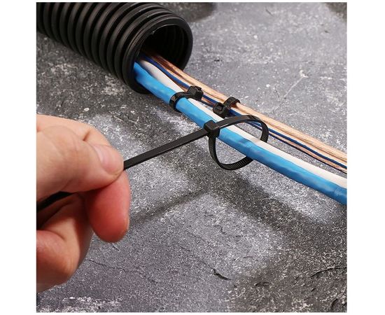 Хомут REXANT nylon 200x4.0 мм 100 шт черный 07-0201 – изображение 2